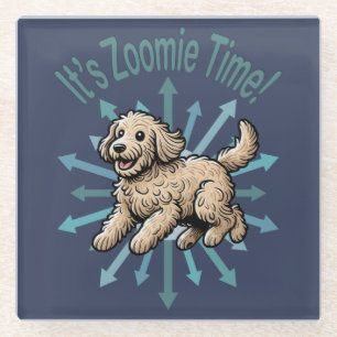 Het is Zoomie Time Labradoodle Glazen Onderzetter