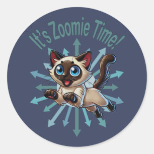 Het is Zoomie Time Siamese Cat Ronde Sticker