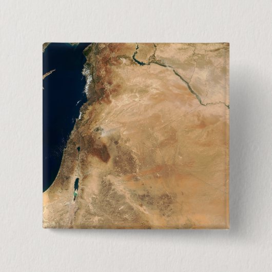 Het Israëlische land langs de oostkust Vierkante Button 5,1 Cm (Voorkant)