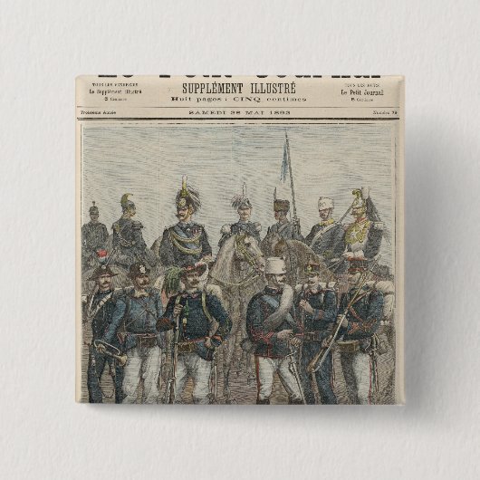 Het Italiaanse leger Vierkante Button 5,1 Cm (Voorkant)