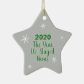 Het jaar 2020 is thuiskerst keramisch ornament (Rechts)