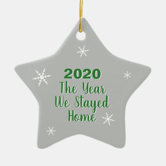 Het jaar 2020 is thuiskerst keramisch ornament (Voorkant)