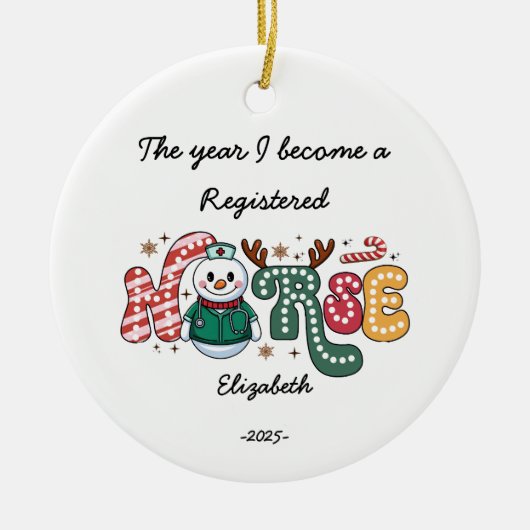 Het jaar dat ik een geregistreerd verpleegkundige keramisch ornament (Voorkant)