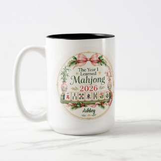 Het Jaar Dat Ik Mahjong Leerde Cadeau voor Haar Tweekleurige Koffiemok