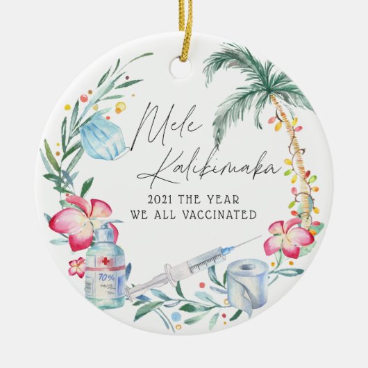 Het jaar dat we allemaal hebben gevaccineerd | Her Keramisch Ornament (Voorkant)