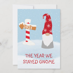 Het jaar dat we thuisbleven 2021 Kabouter Kerstmis Feestdagenkaart
