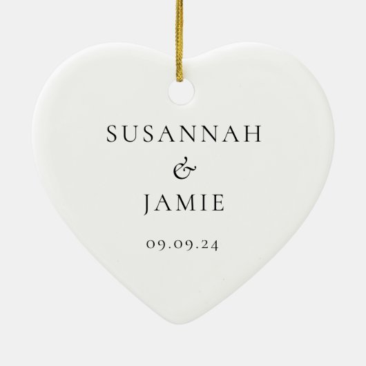 Het jaar dat we trouwden foto overlay keramisch ornament (Achterkant)