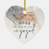 Het jaar dat we verloofde foto overlay keramisch ornament (Voorkant)