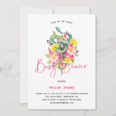 Het jaar van de Snake Floral | uitnodiging tot bab (Voorkant)