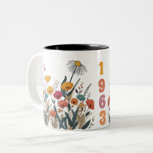 Het jaar van de Vrouwenwilde Bloem Geboorte Ed. Nu Tweekleurige Koffiemok
