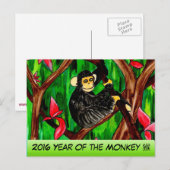Het jaar van het Monkey briefkaart (Voorkant / Achterkant)