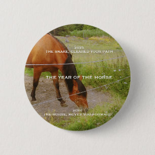 Het jaar van het Paard, 2026 citaat Ronde Button 5,7 Cm