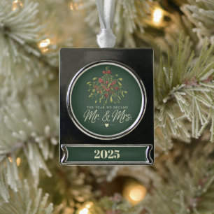 Het jaar waarin we meneer en mevrouw werden 2025 G Verzilverd Banner Ornament