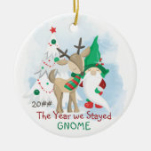 Het jaar waarop we thuiskerst bleven keramisch ornament (Voorkant)