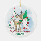 Het jaar waarop we thuiskerst bleven keramisch ornament (Achterkant)