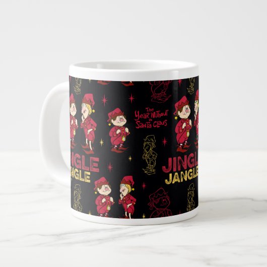 HET JAAR ZONDER SANTA CLAUS™ | Elf Pattern Extra Grote Beker (Voorkant links)