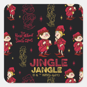 HET JAAR ZONDER SANTA CLAUS™   Elf Pattern Vierkante Sticker