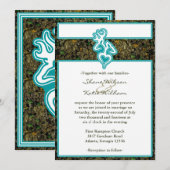 Het jagen Camo Turquoise nodigt de Aangepaste Kleu Kaart (Voorkant / Achterkant)