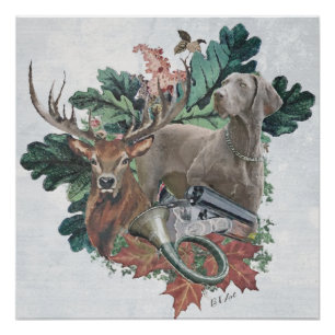 Het jagen met een Weimaraner, "Gray Ghost" Perfect Poster