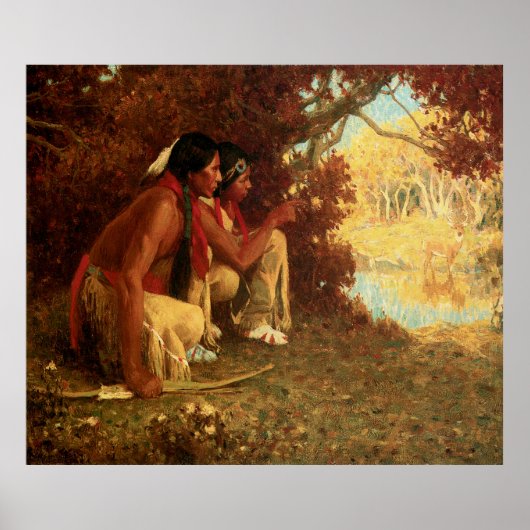 Het jagen op de dood door Eanger Irving Couse Poster (Voorkant)