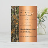 Het jagen van Camo Leaves Wedding Uitnodiging (Staand voorkant)