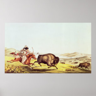 Het jagen van de Buffalo Poster