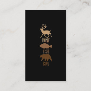Het jagen Vist Beer buitenshuis Wilderness Camping Visitekaartje