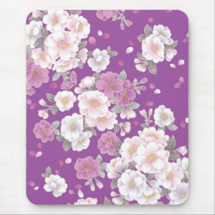 Het Japanse Bloemen Fijne Art. van het Patroon van Muismat