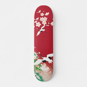 Het Japanse ontwerp van Herons en Dahlias / Skateboard