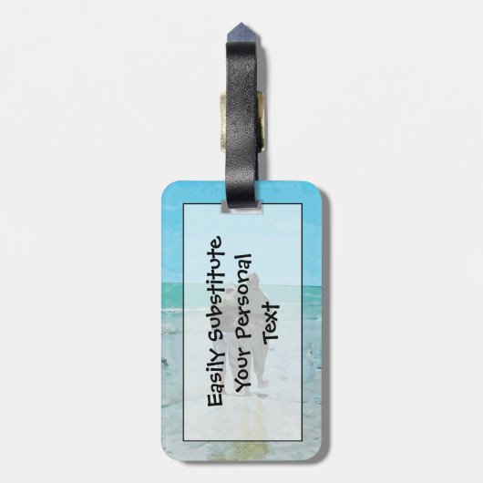 Het Jubileum loopt op de Abstracte Beach Bagagelabel (Achterkant verticaal)