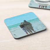 Het Jubileum loopt op de Abstracte Beach Drankjes Onderzetter (Linkerzijde)