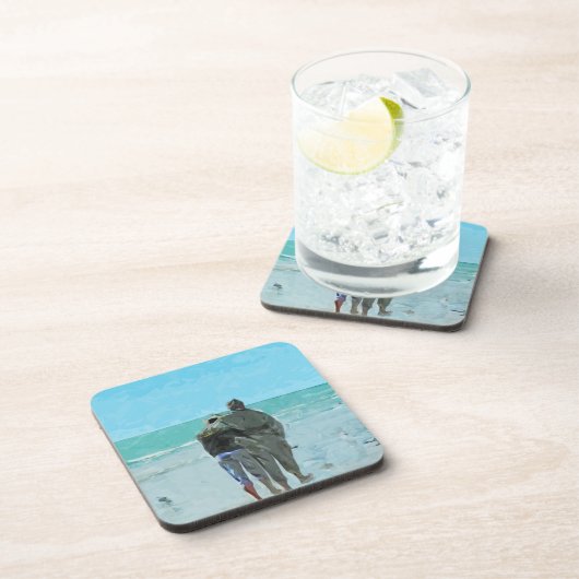 Het Jubileum loopt op de Abstracte Beach Drankjes Onderzetter (Rechterzijde)