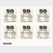 Het Jubileum van de gouden bruiloft M. Mrs Right Vierkante Sticker (Vel)