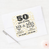 Het Jubileum van de gouden bruiloft M. Mrs Right Vierkante Sticker (Envelop)