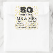 Het Jubileum van de gouden bruiloft M. Mrs Right Vierkante Sticker (Tas)