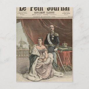 Het Jubileum van het Zilverhuwelijk van de koning Briefkaart