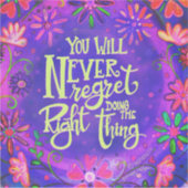 Het juiste ding Leuke Paarse bloemencultuur Sticker (Voorkant)