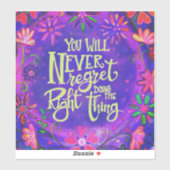 Het juiste ding Leuke Paarse bloemencultuur Sticker (Vel)