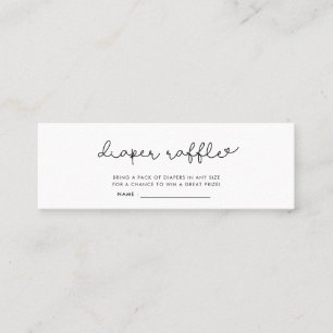 Het kaartje van het baby shower van het manuscript mini visitekaartje