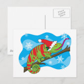 Het Kameleon van Kerstmis Feestdagenkaart (Voorkant / Achterkant)