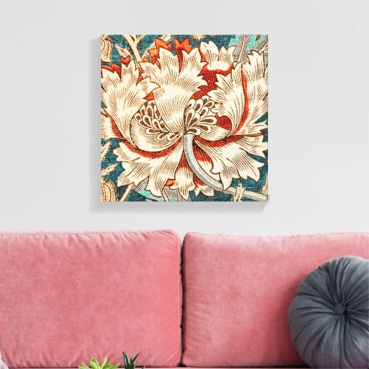 Het kamperfoelie patroon (William Morri-1876) Canvas Afdruk (Insitu (Woonkamer))