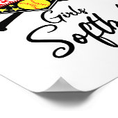 Het kan me niet schelen dat ik Coach Girls Softbal Poster (Hoek)