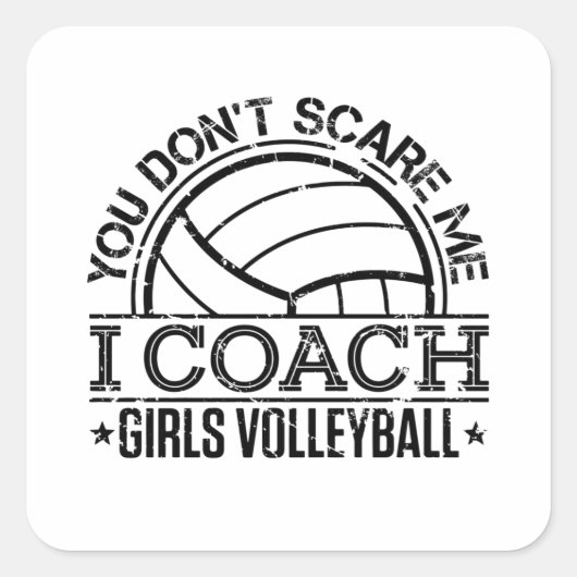 Het kan me niet schelen dat ik Coach Girls Volleyb Vierkante Sticker (Voorkant)