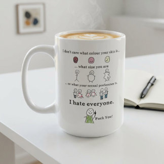 het kan me niet schelen welke huidskleur je hebt F Koffiemok