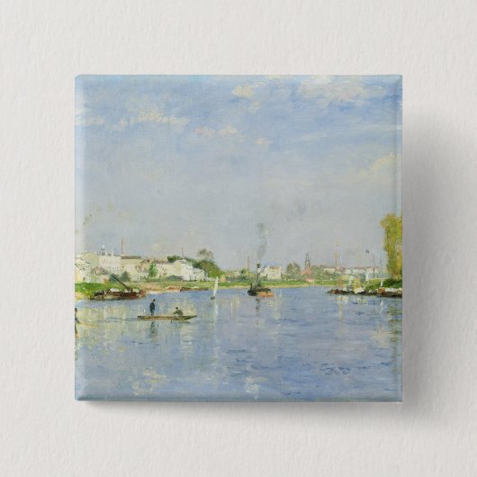 Het kanaal Saint-Denis Vierkante Button 5,1 Cm (Voorkant)