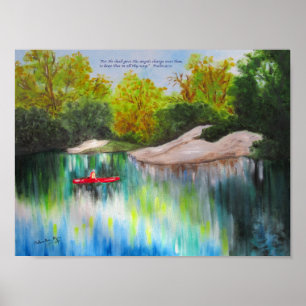 Het kanoestreren van de rivier de Blaas Poster
