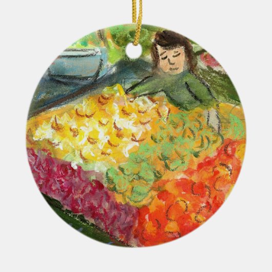 Het kantelen van de sierbloem (Pike Place Seattle) Keramisch Ornament (Voorkant)