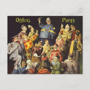 Het Kantoorfeest Sociale Uitnodiging Clowns Vergad