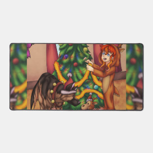 Het kappen van de kerstboom bureaumat