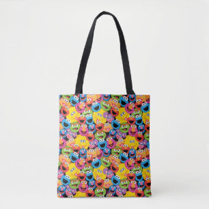 Het Karakter van het Sesame Street ziet Patroon Tote Bag